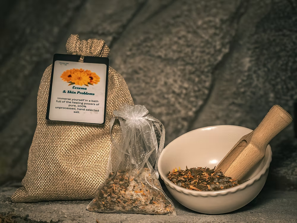 Herbal Bath Salt for Eczema and Skin Conditions - Crystal Salt Cave